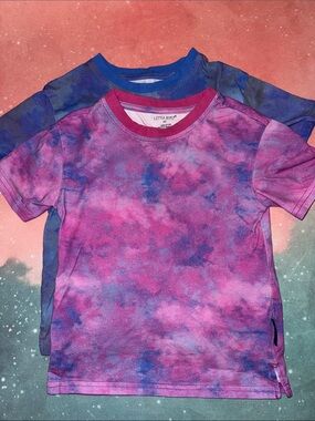 Little Bipsy Pink & Purple & blue Tie-Dye Short Sleeve Tee lot of 2 tees 7 yo
